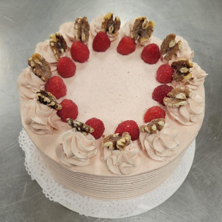 Raspberry Walnut Cake